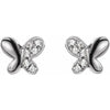 Youth Natural Diamond Butterfly Stud Earrings in 14K White Gold