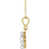 Youth Pearl Cross 16" Necklace in Solid 14K Yellow Gold Side View