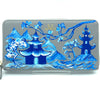 Hand Painted Winter Blue & White Chinoiserie Jewelry Wallet by Oksana Sakal for Vintage Magnality
