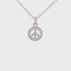Video of our Keep the Peace Diamond Peace Sign Necklace 14K White Gold 