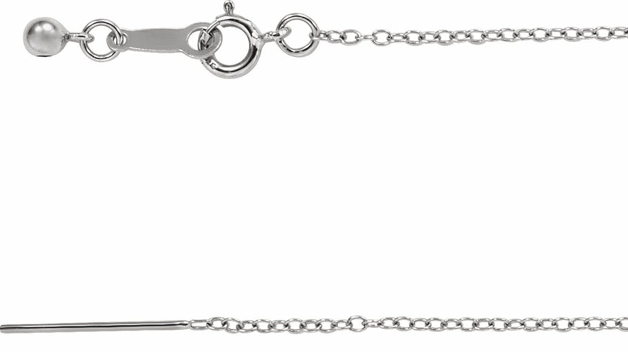 14K White Gold or Sterling Silver 1.1 MM Adjustable Charm Threader Cable 6"-8" or 16"-22" Chain Bracelet or Necklace Storyteller by Vintage Magnality