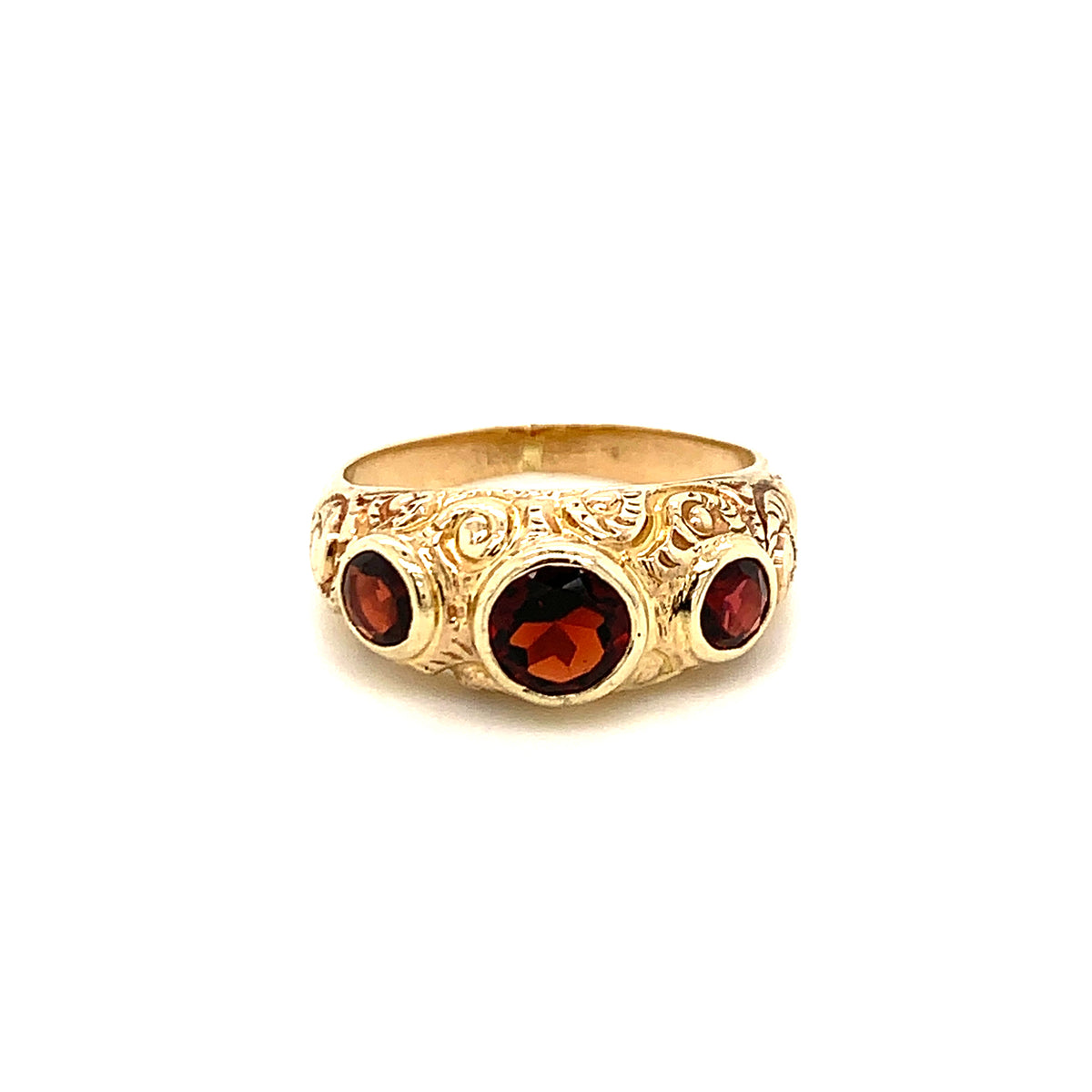 ~~ factory Vintage 10k Yellow Gold Stunning Garnet Ring (Size 5 1/2