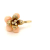 Sustainable Jewelry Vintage Ring Peach Coral Beads Gold Flower Diamond Cocktail Ring