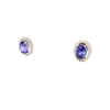 Vintage Earrings White Gold Tanzanite Diamond Halo Sustainable Jewelry