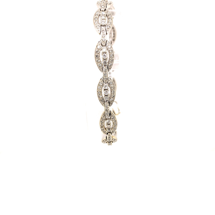 Sustainable Jewelry Vintage Bracelet 192 Pave Set Diamonds 12 Linking Ovals Major Sparkle 7.25" One-of-a-kind