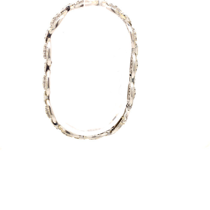 Sustainable Jewelry Vintage Bracelet 192 Pave Set Diamonds 12 Linking Ovals Major Sparkle 7.25" One-of-a-kind