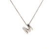Sustainable Jewelry Vintage Necklace 14K White Gold Tilted M Initial Diamond Encrusted Pendant