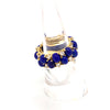 Sustainable Jewelry Vintage Ring Eternity Band 18K Yellow Gold Oval Cabochon Lapis Lazuli Diamonds One-Of-A-Kind