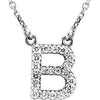 B Initial Diamond 16" Necklace 14K White Gold Ethical Sustainable Fine Jewelry Storyteller by Vintage Magnality