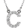 C Initial Diamond 16" Necklace 14K White Gold Ethical Sustainable Fine Jewelry Storyteller by Vintage Magnality
