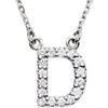 D Initial Diamond 16" Necklace 14K White Gold Ethical Sustainable Fine Jewelry Storyteller by Vintage Magnality