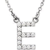 E Initial Diamond 16" Necklace 14K White Gold Ethical Sustainable Fine Jewelry Storyteller by Vintage Magnality