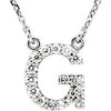 G Initial Diamond 16" Necklace 14K White Gold Ethical Sustainable Fine Jewelry Storyteller by Vintage Magnality