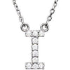 I Initial Diamond 16" Necklace 14K White Gold Ethical Sustainable Fine Jewelry Storyteller by Vintage Magnality