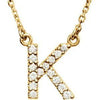 14K Yellow Gold Diamond K Initial 16" Necklace Ethical Sustainable Fine Jewelry Storyteller by Vintage Magnality