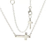 Centered Sideways Natural Diamond Adjustable Cross Necklace 14K White Gold