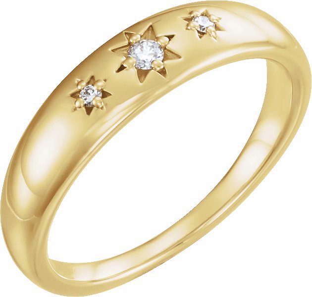 Celestial Natural Diamond Starburst Ring 14K Yellow Gold