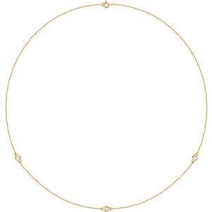 Wear Everyday 3 Station 2.9 MM 1/4 CTW Lab Grown Diamond Necklace 14K Yellow Gold