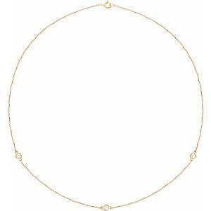 Wear Everyday 3 Station 3.1 MM 1/3 CTW Lab Grown Diamonds Necklace 14K Yellow Gold