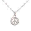 Keep the Peace Diamond Peace Sign Necklace 14K White Gold