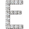 Natural Diamond Single Initial E Earring in 14K White Gold