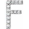 Natural Diamond Single Initial F Earring in Sterling Silver