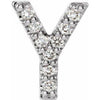 Natural Diamond Single Initial Y Earring in 14K White Gold