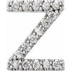 Natural Diamond Single Initial Z Earring in 14K White Gold