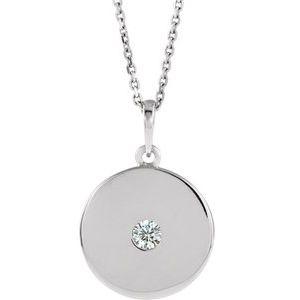 1/10 CTW Diamond Disc Necklace 14K White Gold Ethical Sustainable Fine Jewelry Storyteller by Vintage Magnality