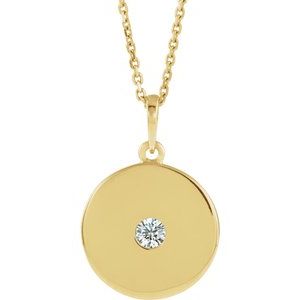 1/10 CTW Diamond Disc Necklace 14K Yellow Gold Ethical Sustainable Fine Jewelry Storyteller by Vintage Magnality
