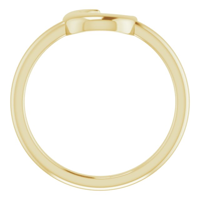 Puffed Crescent Moon Ring 14K Yellow Gold 