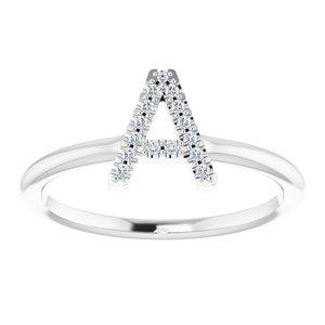 Diamond A Initial Ring Sterling Silver 302® Fine Jewelry Vintage Magnality