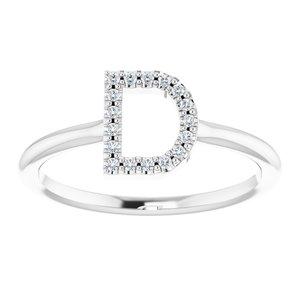Diamond D Initial Ring Sterling Silver 302® Fine Jewelry Vintage Magnality