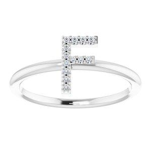 Diamond F Initial Ring Sterling Silver 302® Fine Jewelry Vintage Magnality
