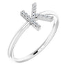 Diamond K Initial Ring Sterling Silver 302® Fine Jewelry Vintage Magnality