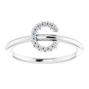 Diamond C Initial Ring Sterling Silver 302® Fine Jewelry Vintage Magnality
