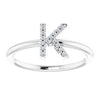 Diamond K Initial Ring Sterling Silver 302® Fine Jewelry Vintage Magnality