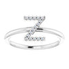 Diamond Z Initial Ring Sterling Silver 302® Fine Jewelry Vintage Magnality