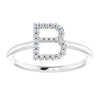 Diamond B Initial Ring Sterling Silver 302® Fine Jewelry Vintage Magnality