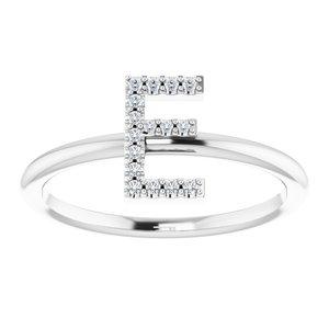 Diamond E Initial Ring Sterling Silver 302® Fine Jewelry Vintage Magnality