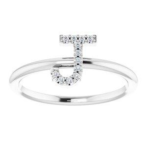 Diamond J Initial Ring Sterling Silver 302® Fine Jewelry Vintage Magnality