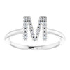 Diamond M Initial Ring Sterling Silver 302® Fine Jewelry Vintage Magnality
