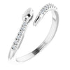 Diamond Snake Bypass Ring 14K White Gold or Sterling Silver Storyteller by Vintage Magnality
