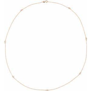 Wear Everyday 7 Station 2.3 MM 1/3 CTW Lab Grown Diamond 18" Necklace 14K Rose Gold by Vintage Magnality