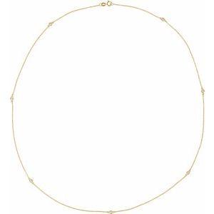 7 Station 2.3 MM 1/3 CTW Lab Grown Diamond 18" Necklace 14K Yellow Gold by Vintage Magnality