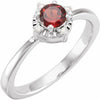 Sterling Silver or 14K White Gold Mozambique Garnet & .04 CTW Diamond Halo-Style Ring Storyteller by Vintage Magnality
