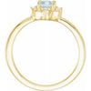 14K Yellow Gold Sky Blue Topaz & .04 CTW Diamond Halo-Style Ring Storyteller by Vintage Magnality