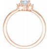 14K Rose Gold Sky Blue Topaz & .04 CTW Diamond Halo-Style Ring Storyteller by Vintage Magnality