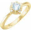 14K Yellow Gold Sky Blue Topaz & .04 CTW Diamond Halo-Style Ring Storyteller by Vintage Magnality