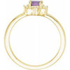 14K Yellow Gold Amethyst & .04 CTW Diamond Halo-Style Ring Storyteller by Vintage Magnality